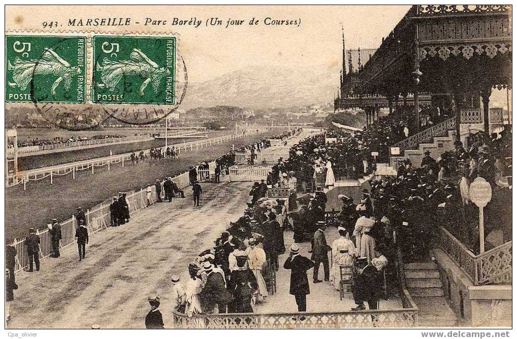 13 MARSEILLE Parc Borely, Jour De Courses, Très Animée, Ed ? 943, 1909 - Parcs Et Jardins