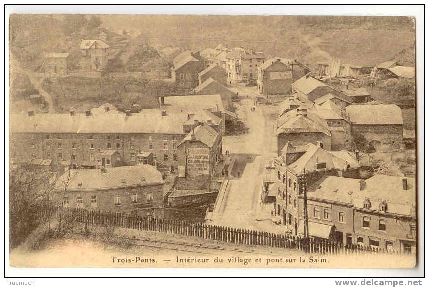 Lg74-40 - TROIS-PONTS - Intérieur Du Village Et Pont Sur La Salm - Trois-Ponts