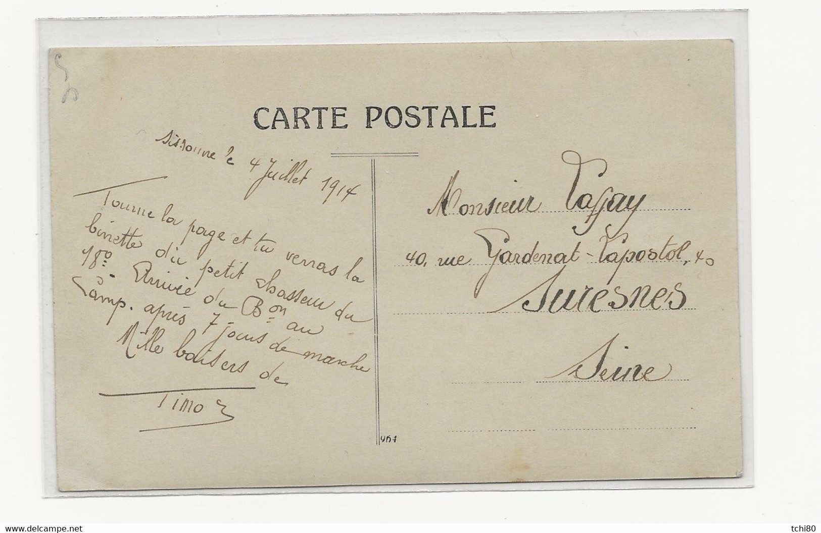 CARTE PHOTO MILTAIRE    Sissonne 4 Juillet  1914 - Oorlog 1914-18