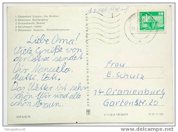 D 1228 - Insel Usedom - S/w MBk, 1975 Gelaufen - Usedom