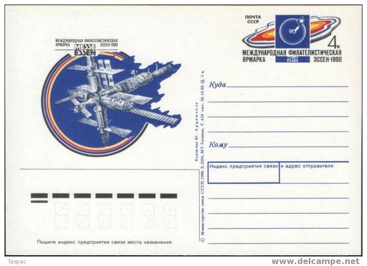Mir Space Station - Russia 1989 Postal Stationery Postcard WOS# 203 - Russie & URSS