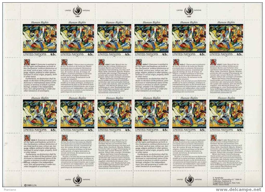 PIA - 1989 - Déclaration Universelle Des Droits De L´Homme  - (Yv 563-68 X 4 ) - Blocks & Sheetlets