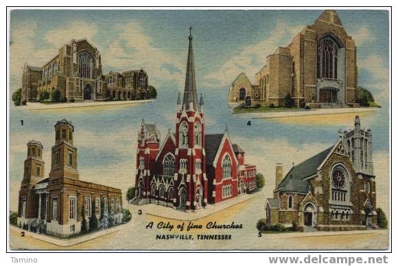 Nashville. A City Of Fine Churches. 1956. - Nashville