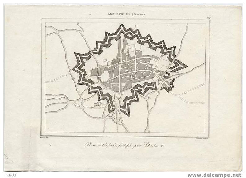 "PLAN D´OXFORD, FORTIFIE PAR CHARLES Ier" (ANGLETERRE) - Topographische Karten