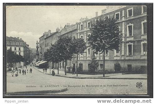 07 ANNONAY * Le Rondpoint Du Boulevard Et La Rue Sadi Carnot **BELLE CARTE** - Annonay