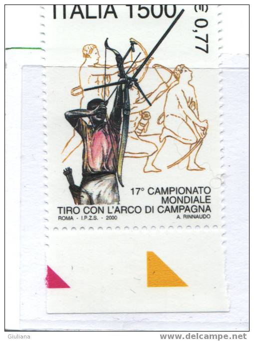ITALIA - SERIE N. 2490**( Sassone) 17° CAMP.MONDIALI TIRO CON L'ARCO DI CAMPAGNA - Archery