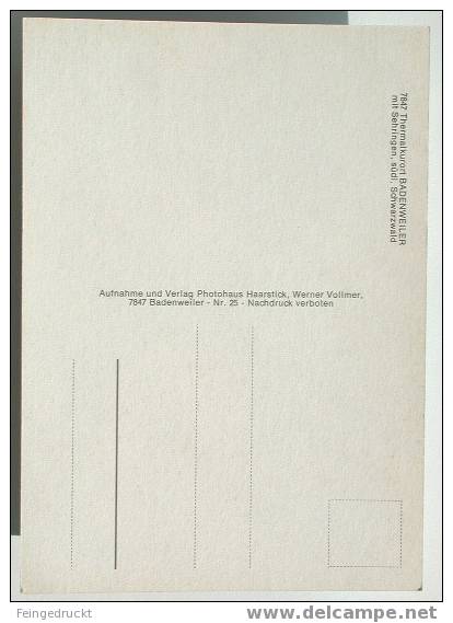 D 1344 - Thermalkurort Badenweiler Mit Sehringen - CAk, Nicht Gelaufen - Hochschwarzwald
