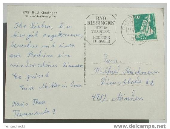 D 1367 - Bad Kissingen, Rosengarten - CAk, 1978 Gelaufen - Bad Kissingen