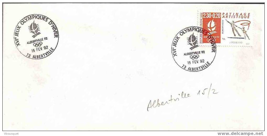 2 Enveloppe Sur Les Jeux Olympiques D´albertville 1992 Patinage Artistique - Hiver 1992: Albertville