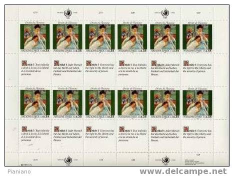 PIA - 1989 - Déclaration Universelle Des Droits De L´Homme - (Yv 563-68 X 4) - Blocks & Sheetlets