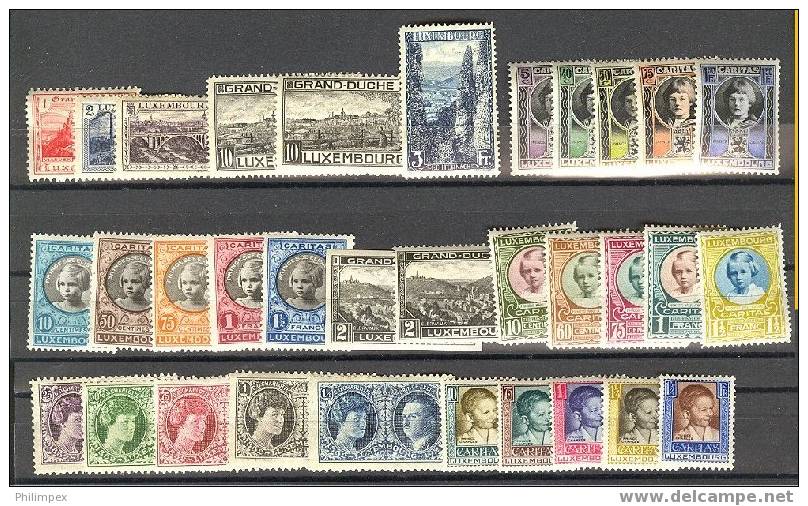 LUXEMBOURG SUPERB GROUP NEVER HINGED 1921-1959 **! - Collezioni