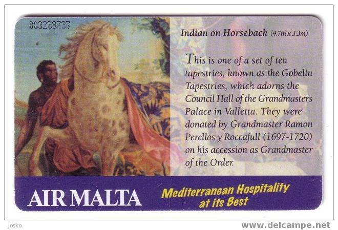Malta - Malte - Chavals - Horses - Horse - Chaval - TAPESTRIES - Indian On Horseback ( Limitd Card ) - Malta