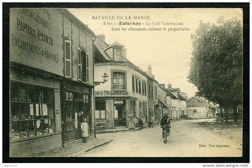 51 - ESTERNAY - Le Café Laurenceau Dont Les Allemands Tuèrent Le Propriétaire - BELLE ANIMATION - Esternay