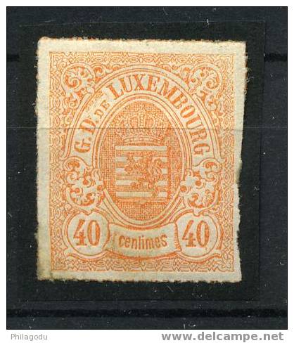 LUXEMBOURG  23  40c Orange  Défectueux  Avec Gomme Originale  Cote 1350 Euros - 1859-1880 Armoiries