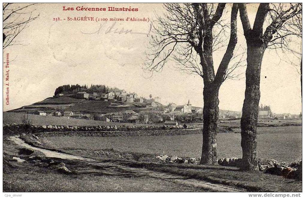 07 ST AGREVE Vue Générale, Ed Malet 238, 1906 - Saint Agrève