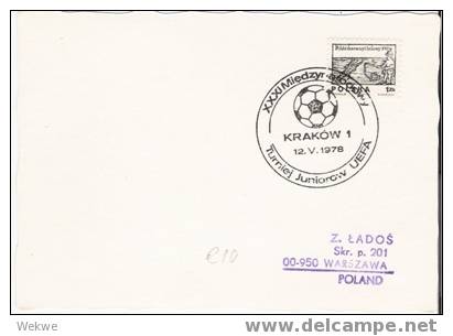 Pol197 /   POLEN - FUSSBALL – Karte UEFA 78,  In Krakau  Mit Sonderstempel Soccer, Fútbol) Mit Sonderstempel - Briefe U. Dokumente