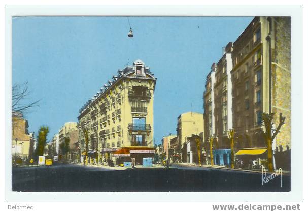 CPSM Photo Colorisée Clamart Hauts De Seine Carrefour Rue Jean Jaurès Café De La Fourche édit Raymon à Brunoy Non écrite - Clamart