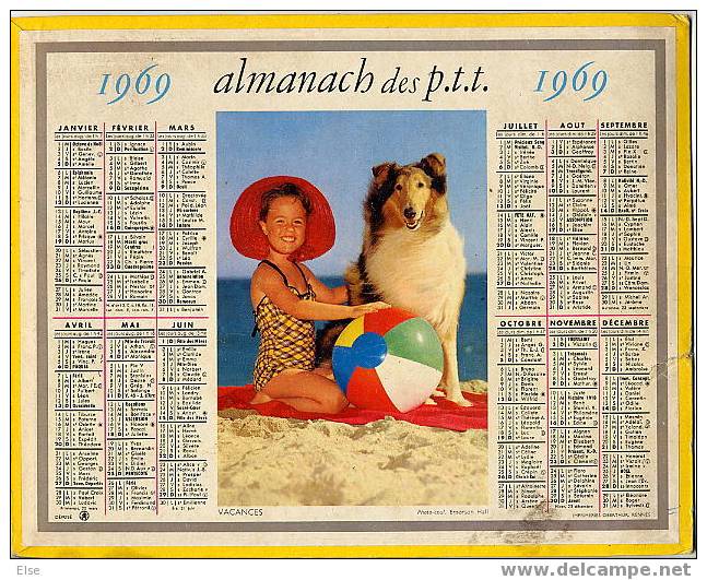 ALMANACH DES P T T -  ORIGINAL  -  1969 - Grand Format : 1961-70