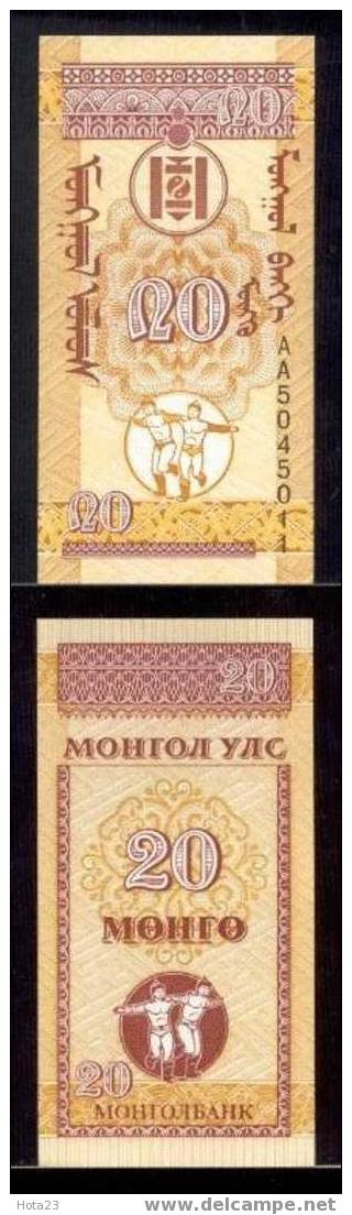 MONGOLIA  20 MONGO (1993) PICK 50 UNC - Mongolia