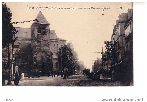 Le Boulevard National Et La Vieille église - Clichy