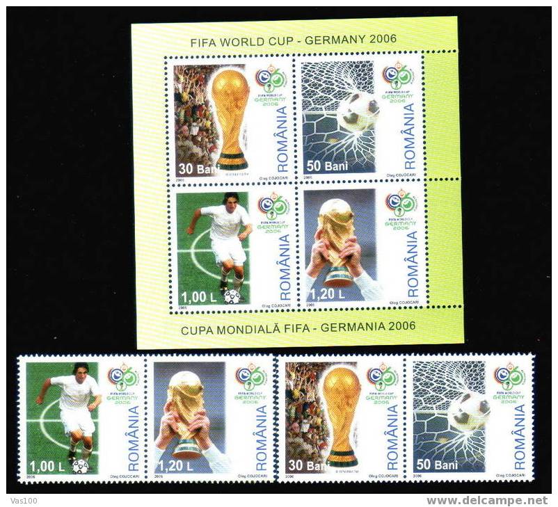 FOOTBALL FIFA WORLD CUP GERMANY 2006,block Of 4+ Set,MNH,OG Of Romania. - 2006 – Deutschland