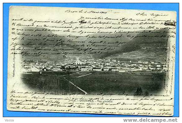 136. OYONNAX. Vue Générale. CPA Precurseur Affranchie En 1903 De BELLEY - Oyonnax