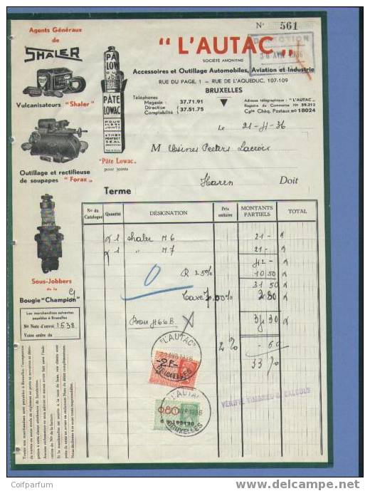 ACCESSOIRES ET OUTILLAGE AUTOMOBILES, AVIATION ET INDUSTRIE  BRUXELLES  1936  (F486) - Automobile