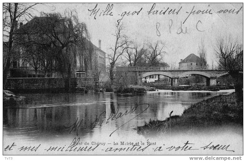 Cpa 365 - PONT De CHERUY - La Mairie Et Le Pont - Pont-de-Chéruy