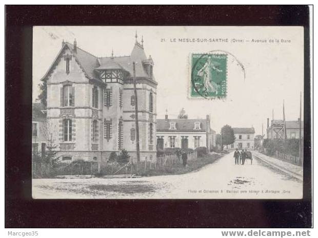 004276 Le Mesle Sur Sarthe Avenue De La Gare édit.maillaut N°21 Animée Villa - Le Mêle-sur-Sarthe