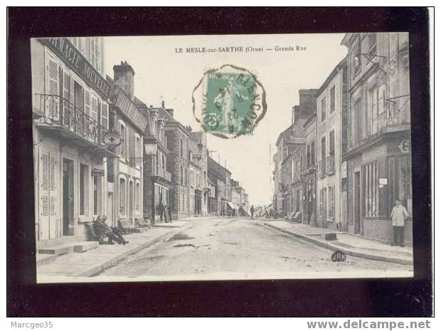 004279 Le Mesle Sur Sarthe Grande Rue édit.JRN Magasin Animée,  Pharmacie ,chapellerie Belle Carte - Le Mêle-sur-Sarthe