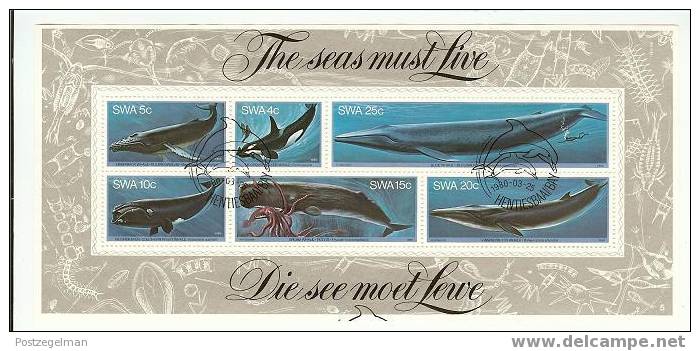 SWA 1980 C.T.O. Block 5 Whales F2398 - Baleines