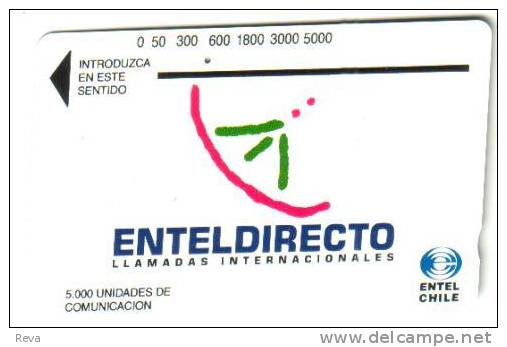 CHILE  5000  U   ABSTRACT ENTEL  DESIGN  ONE OF ONLY 4 CHILE TAMURA  CARDS   CHI-ET-04 READ DESCRIPTION !! - Cile