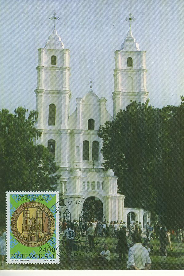 J0607 Evangelisation De La Lettonie Basilique 810 Vatican 1987 FDC Premier Jour Maximum - Storia Postale