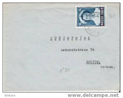 B165 /  BELGIEN -  1953 Josephine-Charlotte Auf Brief In Die Schweiz, Zürich - Briefe U. Dokumente