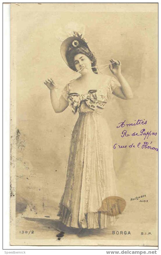 3301  Reutlinger Borga . Sip 136/2 . Théâtre Actrice ? . Etat Très Moyen - Théâtre