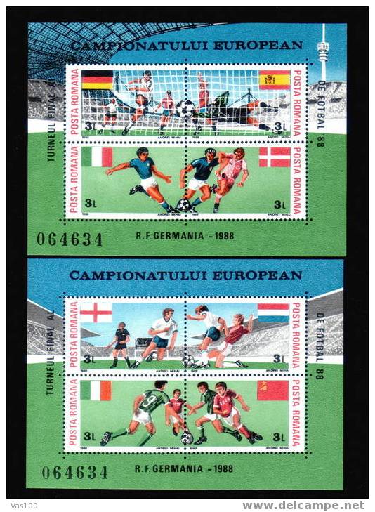 Romania 1988 Germany European Champion ,Football,soccer,MNH+SS - Championnat D'Europe (UEFA)