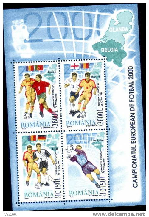 Romania 2000 Olanda & Belgia European Champion ,Football,soccer,MNH+SS - Championnat D'Europe (UEFA)
