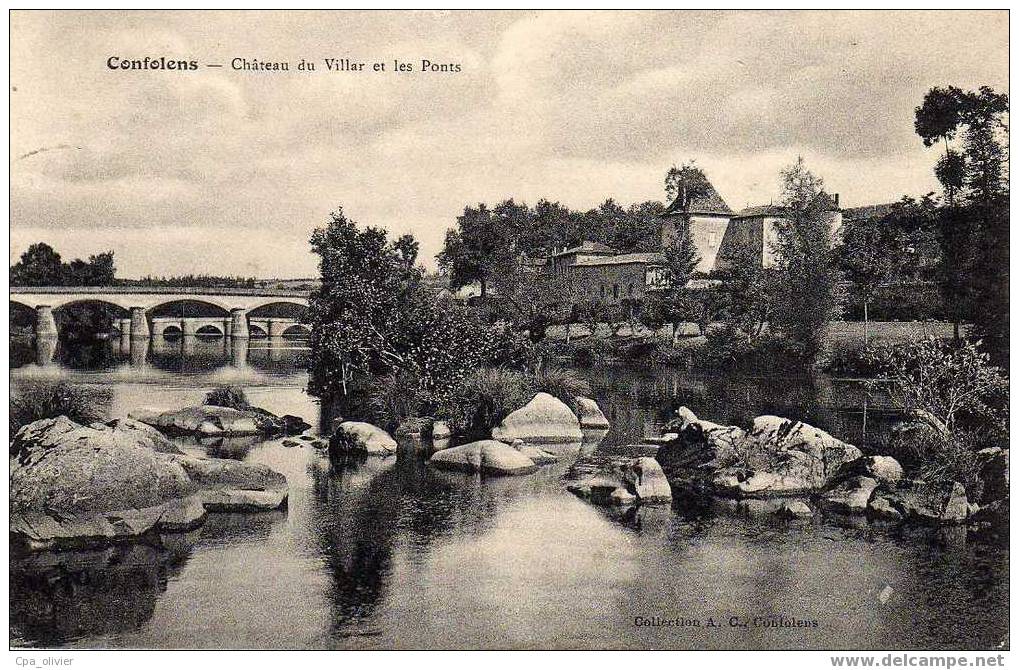 16 CONFOLENS Chateau Du Villar Et Ponts, Ed AC, 1916 - Confolens