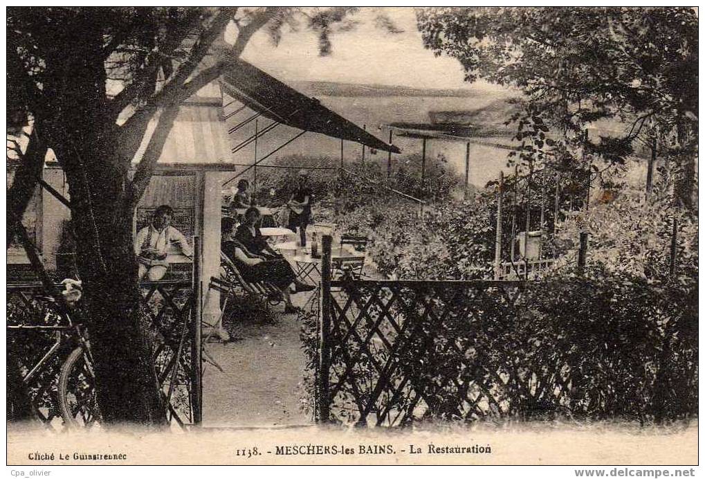 17 MESCHERS LES BAINS Restauration, Terrasse Animée, Ed Guiastrennec 1138, 192? - Meschers