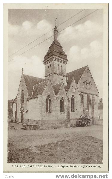 CPA LUCHE PRINGE : EGLISE ST MARTIN - Luche Pringe