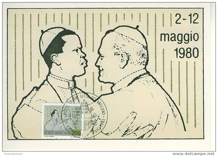 J0664 Voyage Du Pape Jean Paul II Rencontre Episcopat 719 Vatican 1981 Premier Jour FDC Maximum - Covers & Documents