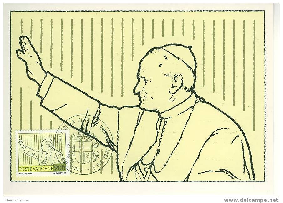 J0659 Voyage Du Pape Jean Paul II 725 Vatican 1981 Premier Jour FDC Maximum - Cartas & Documentos