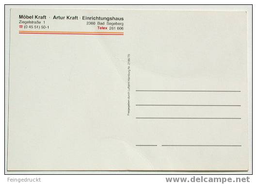 D 1559 - Möbel Kraft (Einrichtungshaus), Bad Segeberg. Luftaufnahme. CAk - Winkels