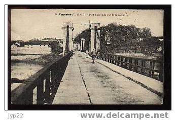 Jolie CP Ancienne Animée 47 Lot Et Garonne Tonneins Le Pont Suspendu - CAD Tonneins 9-08-1926 - Tonneins