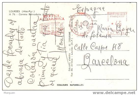 Postal LOURDES Franqueo Mecanico 1970 - Lettres & Documents