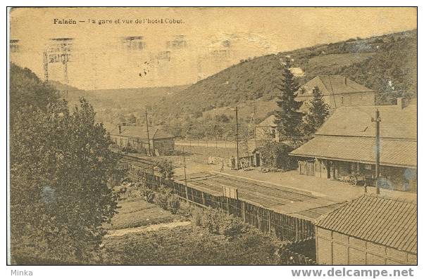 Falaën - La Gare Et Vue De L´hotel Cobut - Onhaye