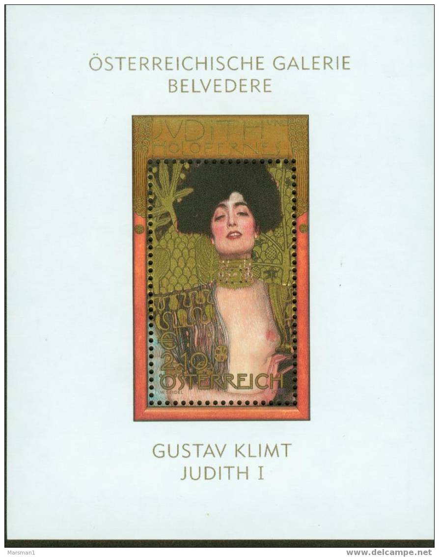 Österreich -  Motivblock "Gustav Klimt - JUDITH I"    Xx - Blocks & Kleinbögen