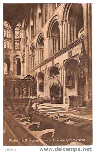 6353-pulpit & Bishops Throne, Norwich Cathedral - Norwich