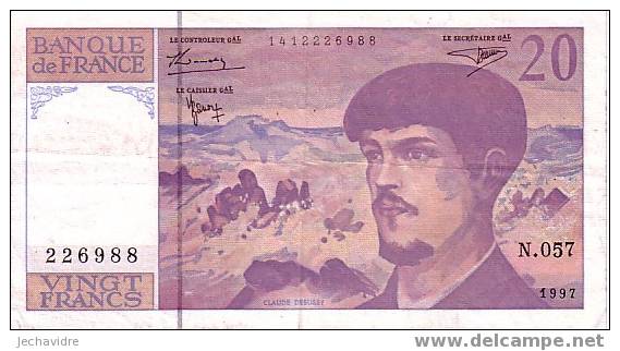 20 Francs Debussy N.057  Emission De 1997   Pick 151i     ***** QUALITE  XF ***** - 20 F 1980-1997 ''Debussy''