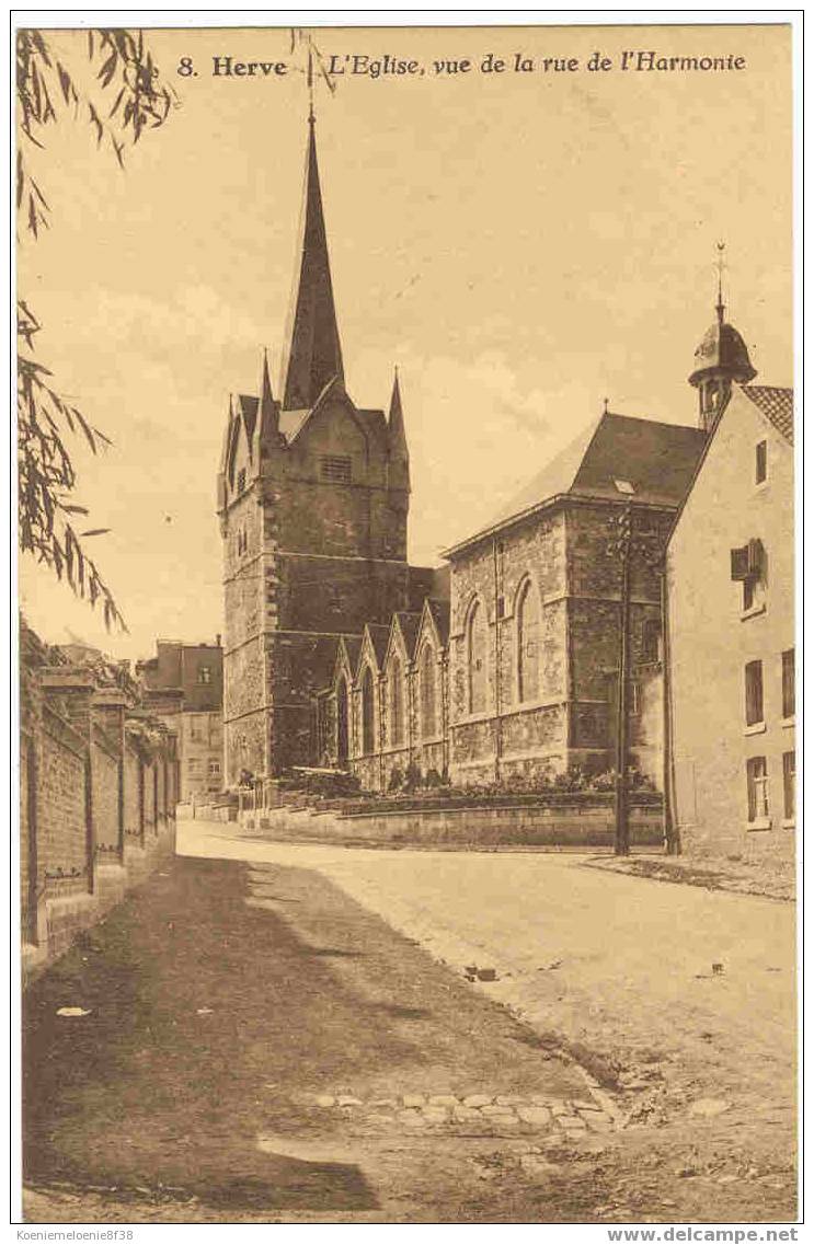 HERVE - L'EGLISE  VUE DE LA RUE DE L'HARMONIE - Herve